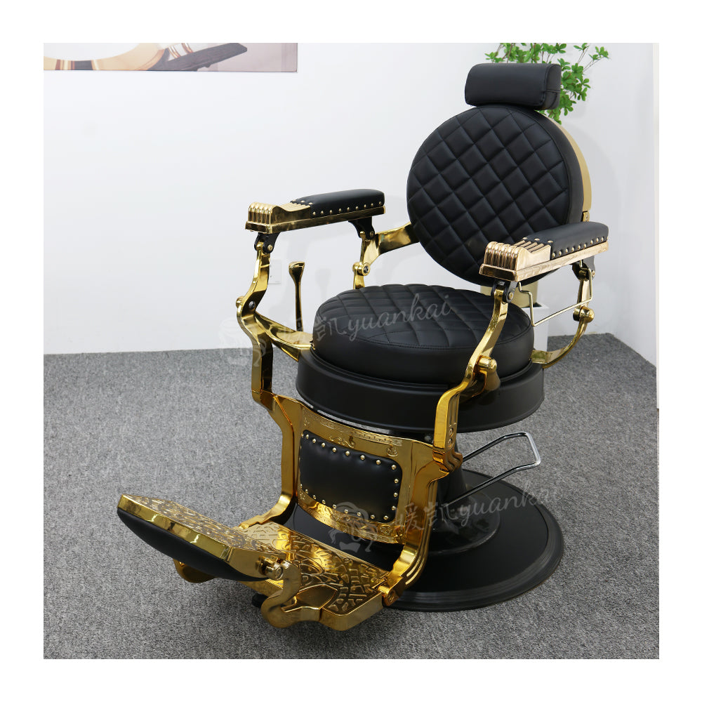 High-End barber shop black barber chair hair salon dedicated reclining rotating oil head chair