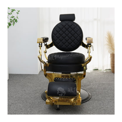 High-End barber shop black barber chair hair salon dedicated reclining rotating oil head chair