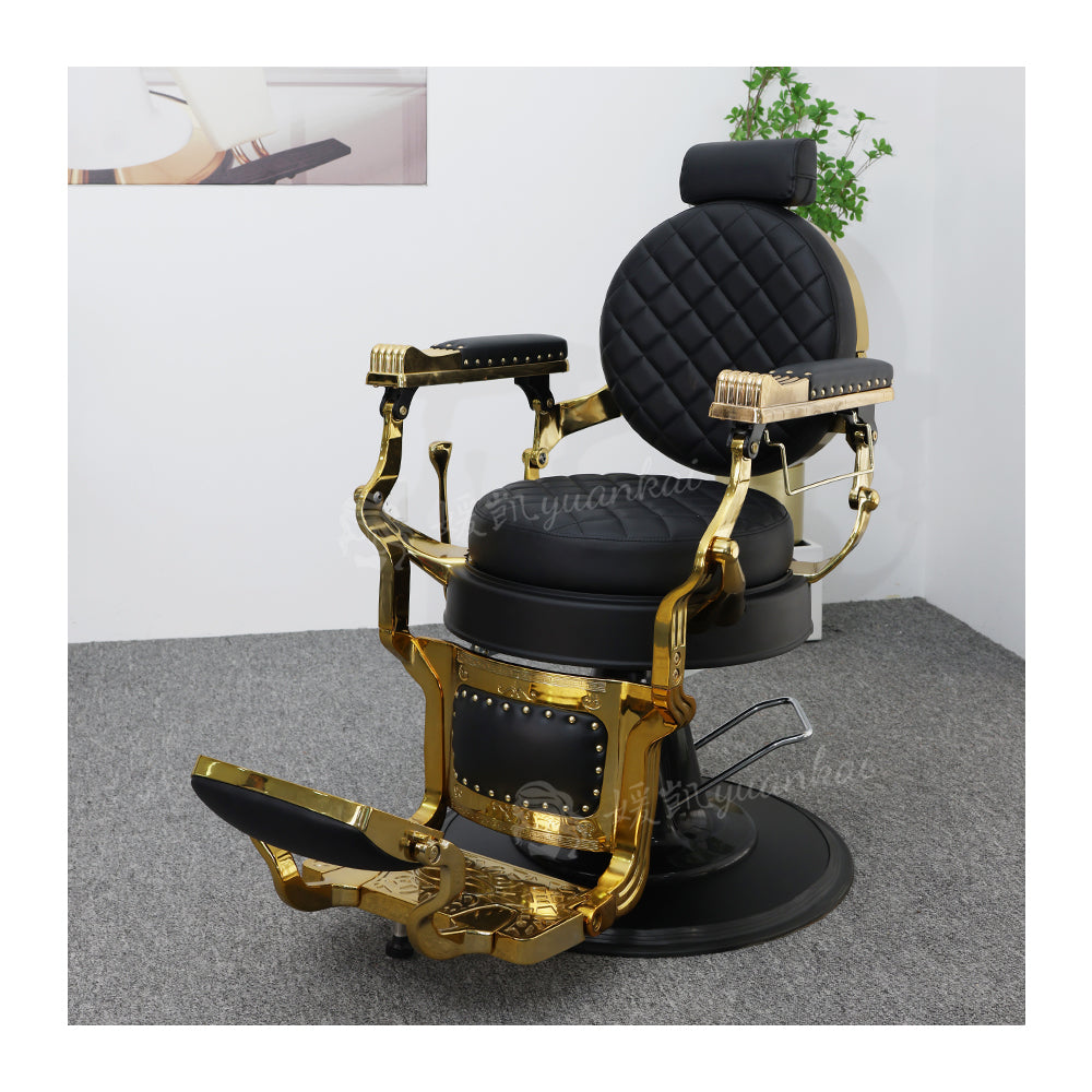 High-End barber shop black barber chair hair salon dedicated reclining rotating oil head chair