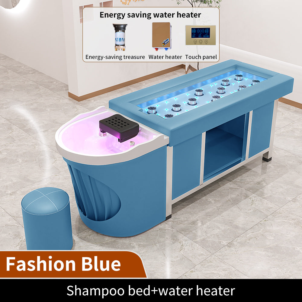 Beauty shop dedicated smokeless moxibustion bed intelligent water heater water circulation integrated shampoo bed