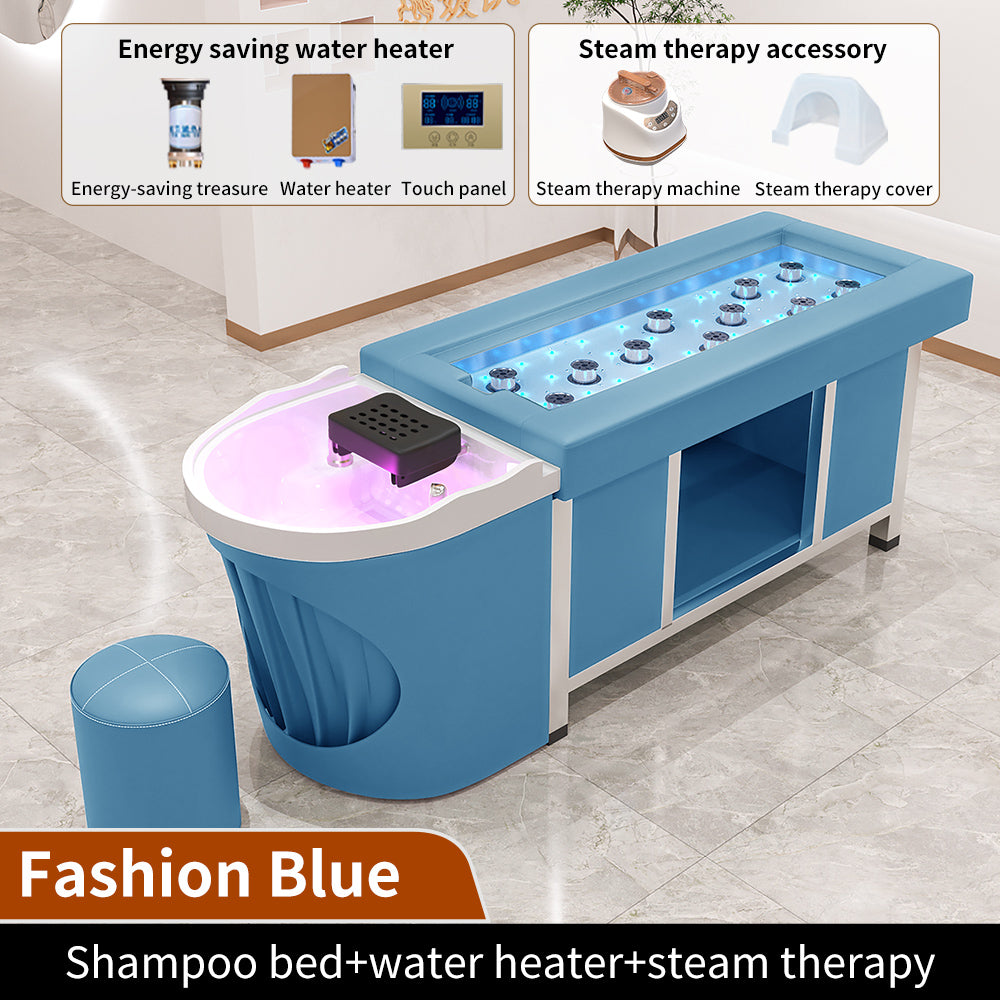 Beauty shop dedicated smokeless moxibustion bed intelligent water heater water circulation integrated shampoo bed