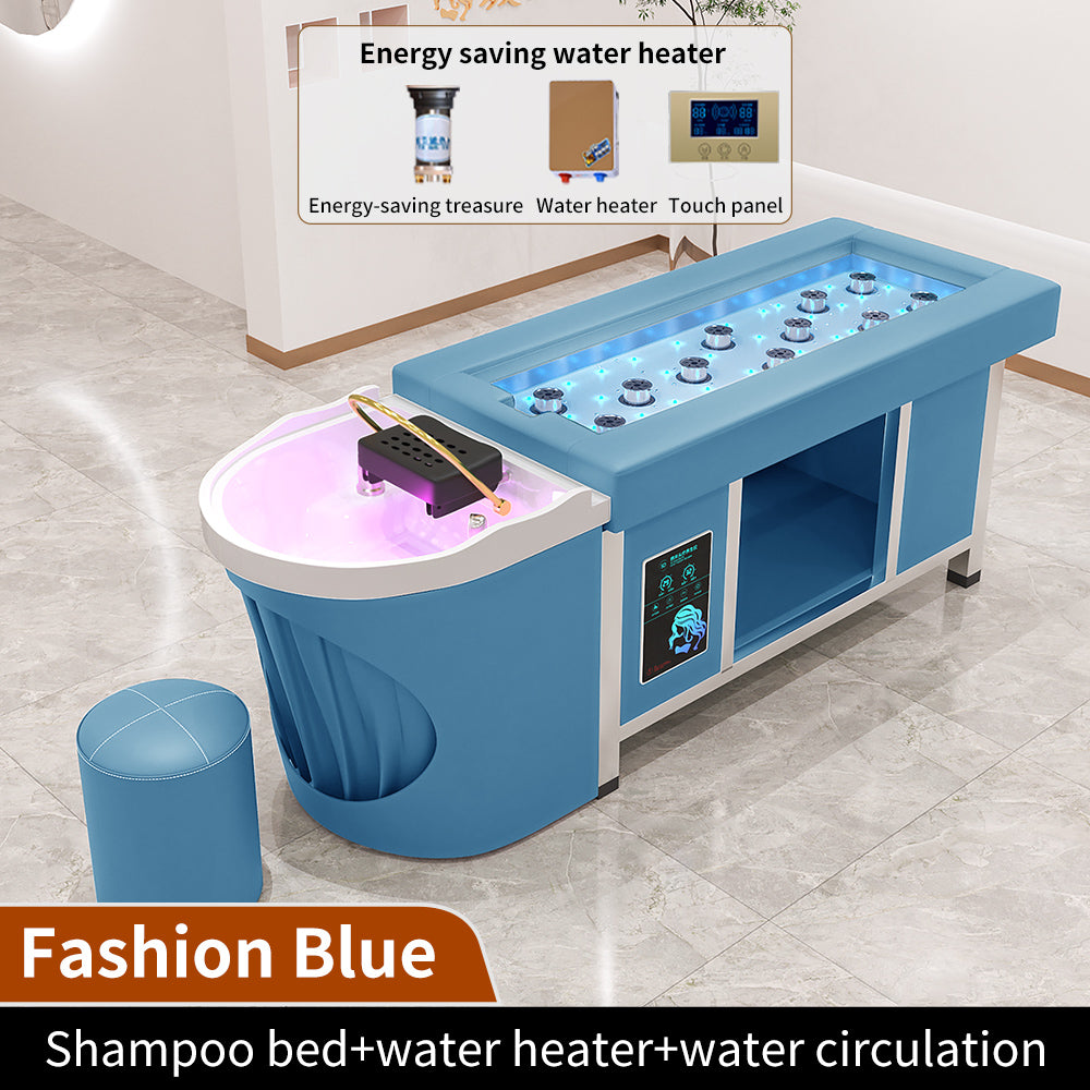 Beauty shop dedicated smokeless moxibustion bed intelligent water heater water circulation integrated shampoo bed