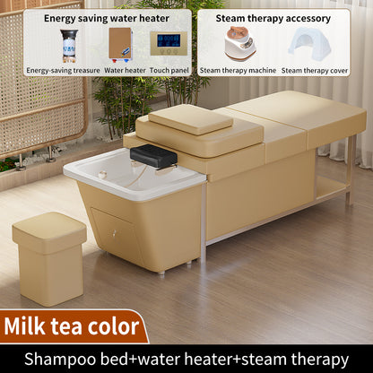 Barber shop water storage bed beauty salon Dedicated head Therapy shampoo bed with 60L water storage tank